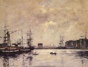 Eugene Boudin The Port of Le Havre(Dock of La Barre) oil painting reproduction